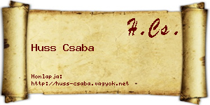 Huss Csaba névjegykártya